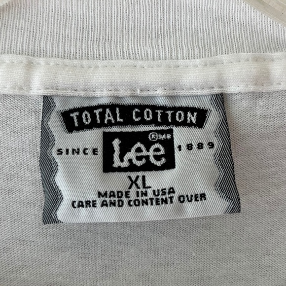 Lee Vintage Sz XL 90s Cotton Mushroom White Crew Neck Tee Shirt NEW Pullover‎ - Picture 3 of 7